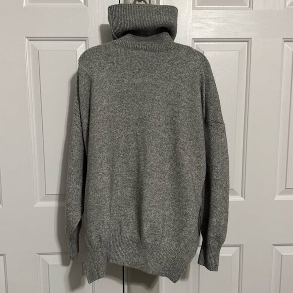 H&M oversized grey sweater turtleneck voluminous sleeves HM knit top m - Picture 11 of 11